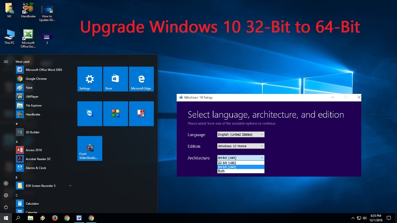 64 bit version windows 10